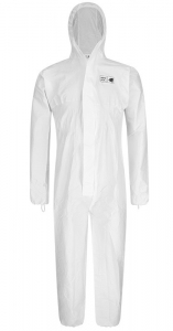 FITZNER-Hygiene, Einweg-Einmal-Overall, Schutzoverall, Schutzanzug, , Kat. III, Eisbr, Typ 5/6, wei, VE = 1 Stck