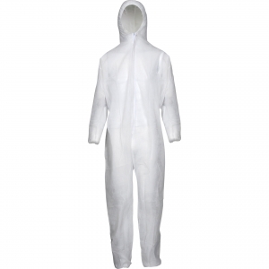ASATEX-Hygiene, Polypropylen Einweg-Overall, Schutzanzug, Einmal-Schutzoverall, PP-1, weiss, VE = 50 Stk.