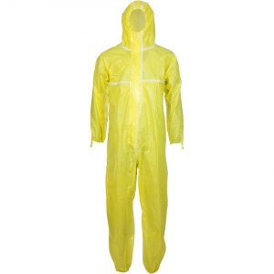 ASATEX-Hygiene, Polyplus Einweg-Overall, Schutzanzug, Einmal-Schutzoverall, PP05, gelb, VE = 25 Stk.