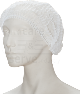 WIROS-care&serve-Hygiene, Einweg-Vlies-Hauben, Einmalhauben, Clip, Spenderbox, wei, Pkg.  200 Stck, VE= 2000 Stck