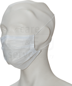 WIROS-care&serve-Hygiene, Einweg-Vlies-Mundschutz, Einmalmaske, 2 lagig, Gummischlaufen, formbarer Nasenb�gel, Spenderbox, wei�, Pkg � 100 St�ck, VE = 2000 St�ck