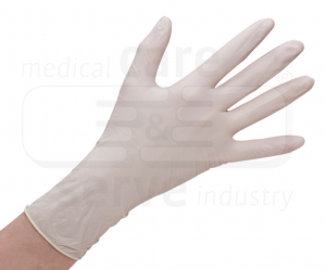 WIROS-care&serve-Hygiene, Einweg-Latex-Einmal-Handschuhe, Grip Plus, puderfrei, naturwei, Pkg  100 Stck, VE = 10 Pkg.