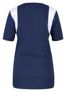 BEB-Jobwear, Damen-Schlupfkasack, 195 g/m�, marine/wei� gepunktet
