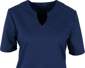 BEB-Jobwear, Damen-Schlupfkasack, 195 g/m�, marine/wei� gepunktet