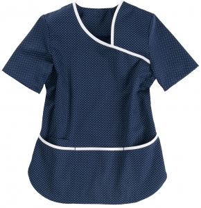 BEB-Jobwear, Damenkasack, Arbeits-Berufs-Kasack, Stretchgewebe, 195 g/m, marine/wei gepunktet