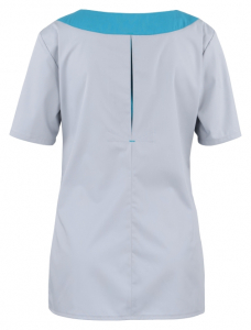 BEB-Jobwear, Damenkasack, Arbeits-Berufs-Kasack, Stretchgewebe, 150 g/m�, hellgrau/petrol