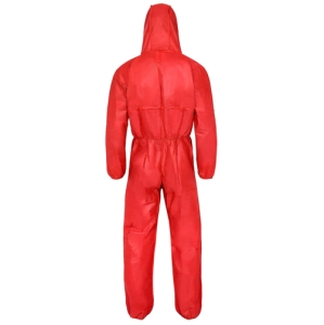 Pro-Safe-Hygiene, SMS-Einweg-Overall, Schutzanzug, Einmal-Schutzoverall, 3lg, CE CAT III, Typ 5+6, rot, VE = 1 St�ck