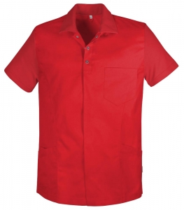 Teamdress-Jobwear-Service, Herrenkasack uni mit Piqu�, Arbeits-Berufs-Kasack, rot